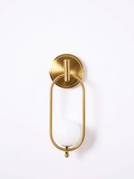 Aurea Brass Wall Sconce – Modern Minimalist Oval Glass Wall Light