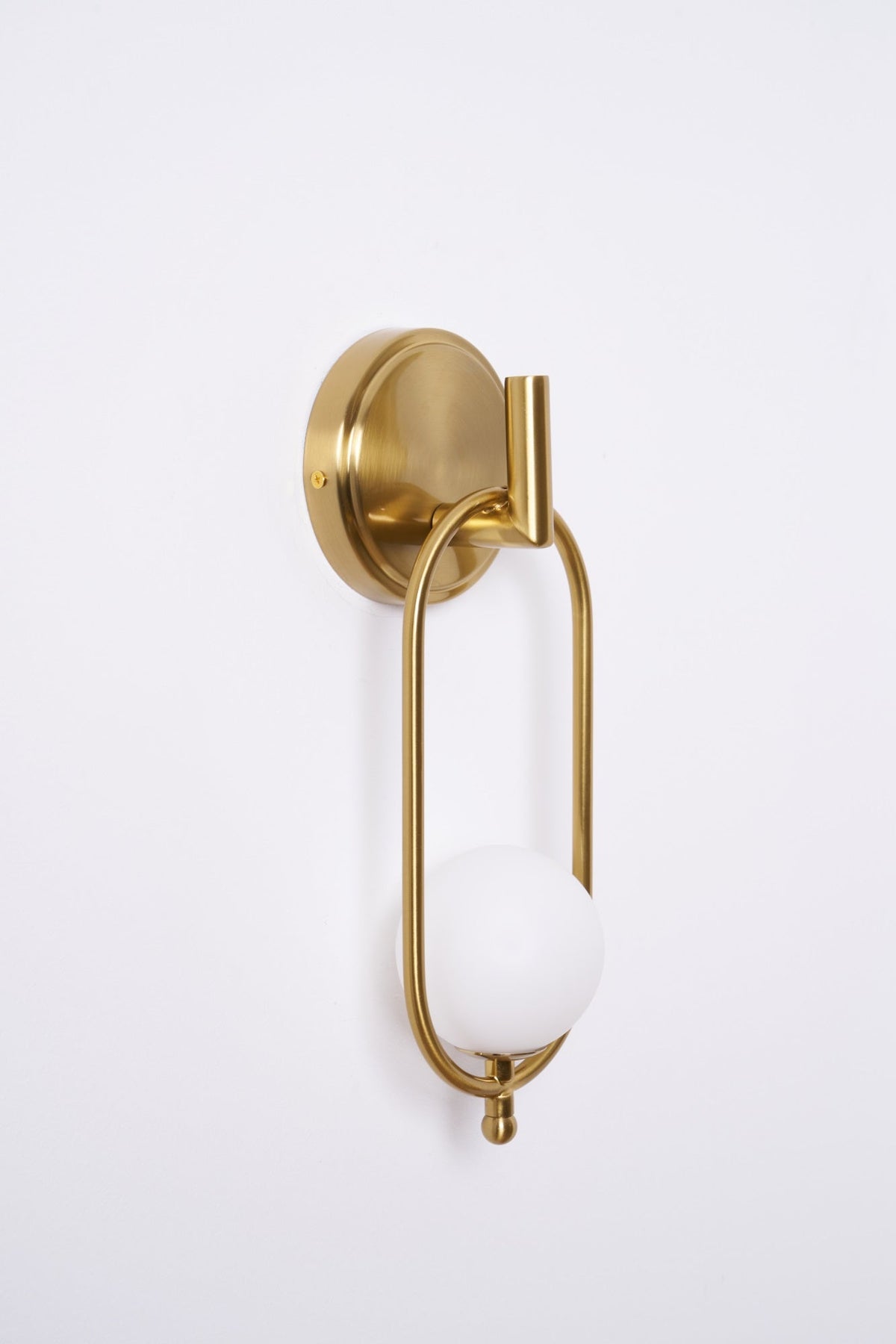 Aurea Brass Wall Sconce – Modern Minimalist Oval Glass Wall Light