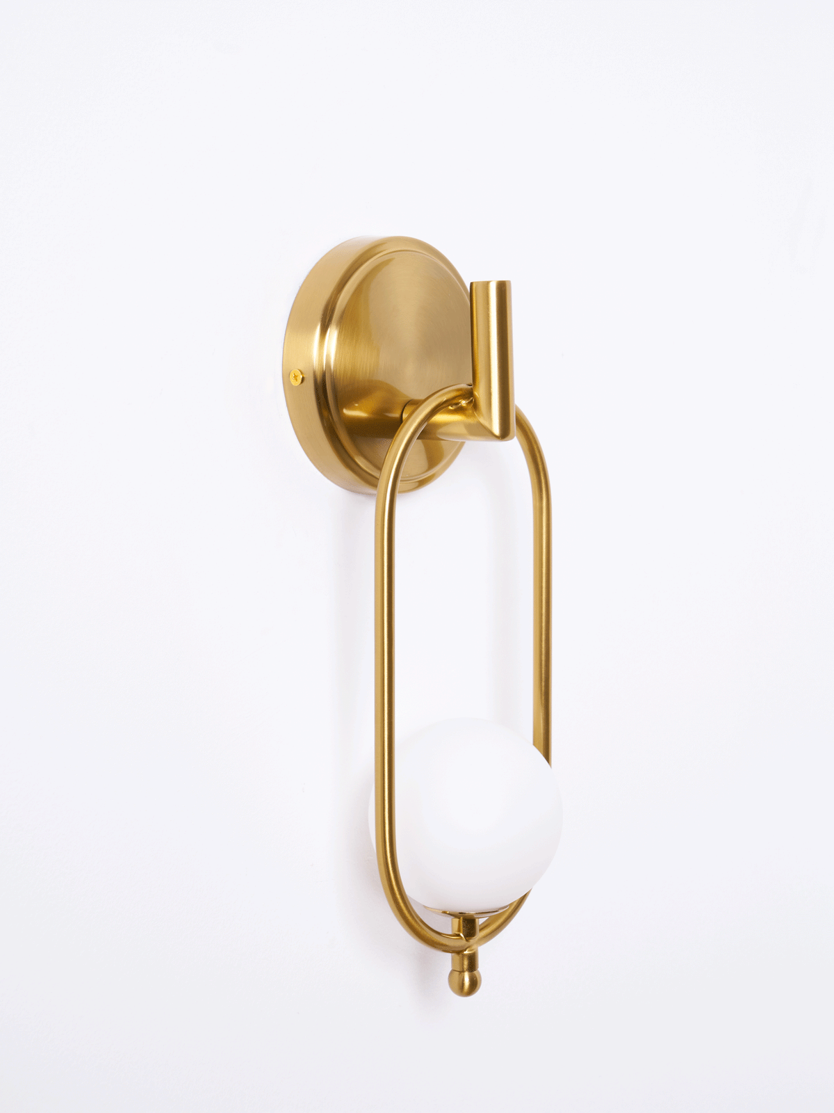 Aurea Brass Wall Sconce – Modern Minimalist Oval Glass Wall Light