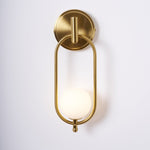 Aurea Brass Wall Sconce – Modern Minimalist Oval Glass Wall Light