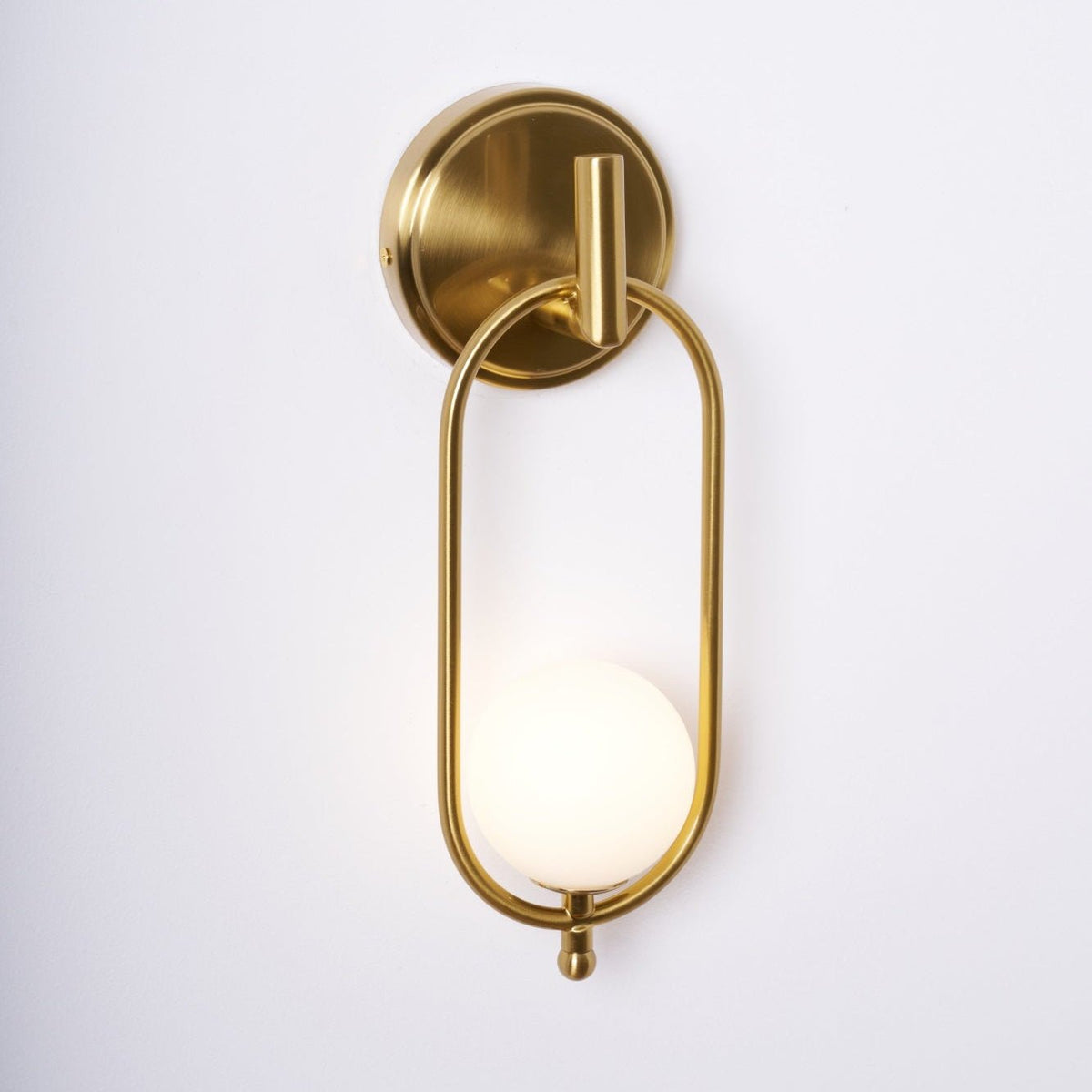Aurea Brass Wall Sconce – Modern Minimalist Oval Glass Wall Light