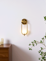 Aurea Brass Wall Sconce – Modern Minimalist Oval Glass Wall Light