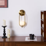 Aurea Brass Wall Sconce – Modern Minimalist Oval Glass Wall Light