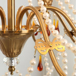 Aureate Amber Crystal Chandelier – Gold Brass Pendant Light for Dining Room