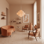 Aurelia Apricot Glass Chandelier – Modern Murano-Inspired Pendant Light