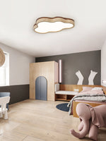 Aurelia Cloud Ceiling Light in Yellow Travertine | Modern Flush Mount LED