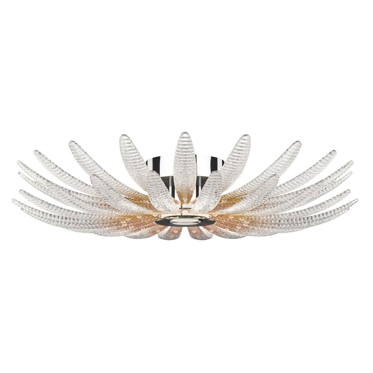 Aurelia Glass Petal Flush Mount Ceiling Light in Chrome