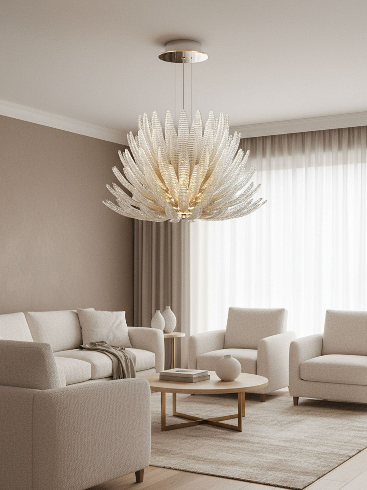 Aurelia Glass Petal Chandelier – Modern Designer Ceiling Light