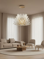 Aurelia Glass Petal Chandelier – Modern Designer Ceiling Light