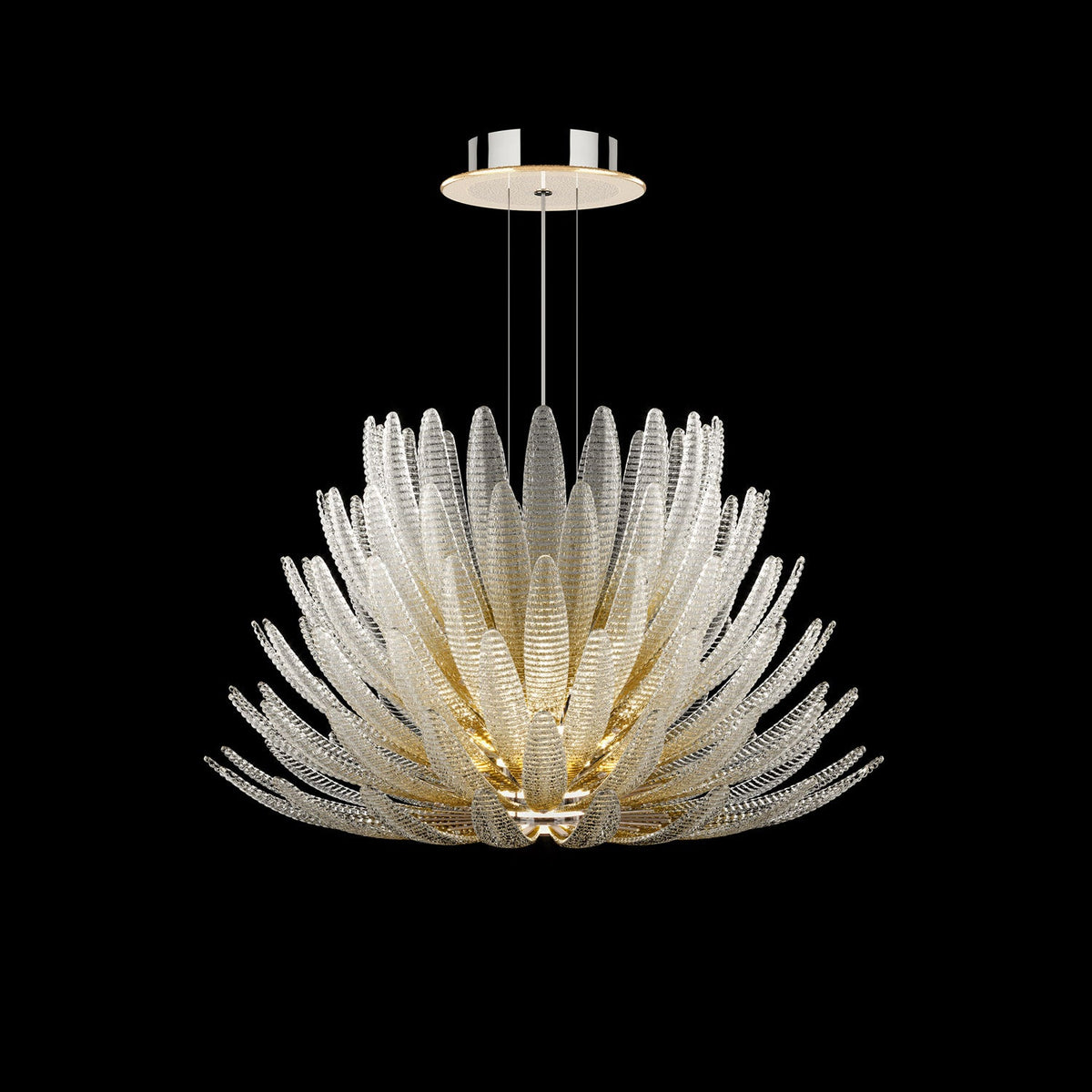 Aurelia Glass Petal Chandelier – Modern Designer Ceiling Light