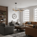 Aurelia Globe Chandelier – Modern Glass & Gold Pendant Light for Dining Room