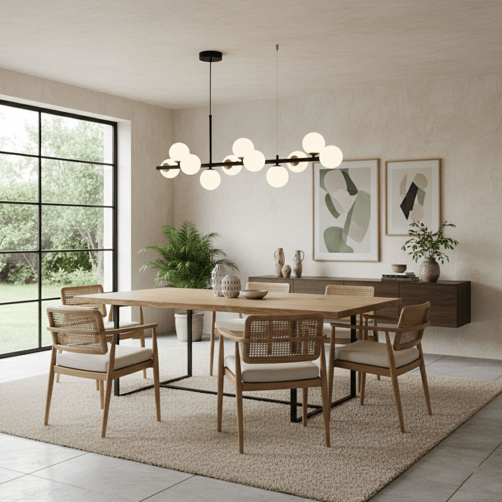 Aurelia Globe Chandelier – Modern Glass & Gold Pendant Light for Dining Room