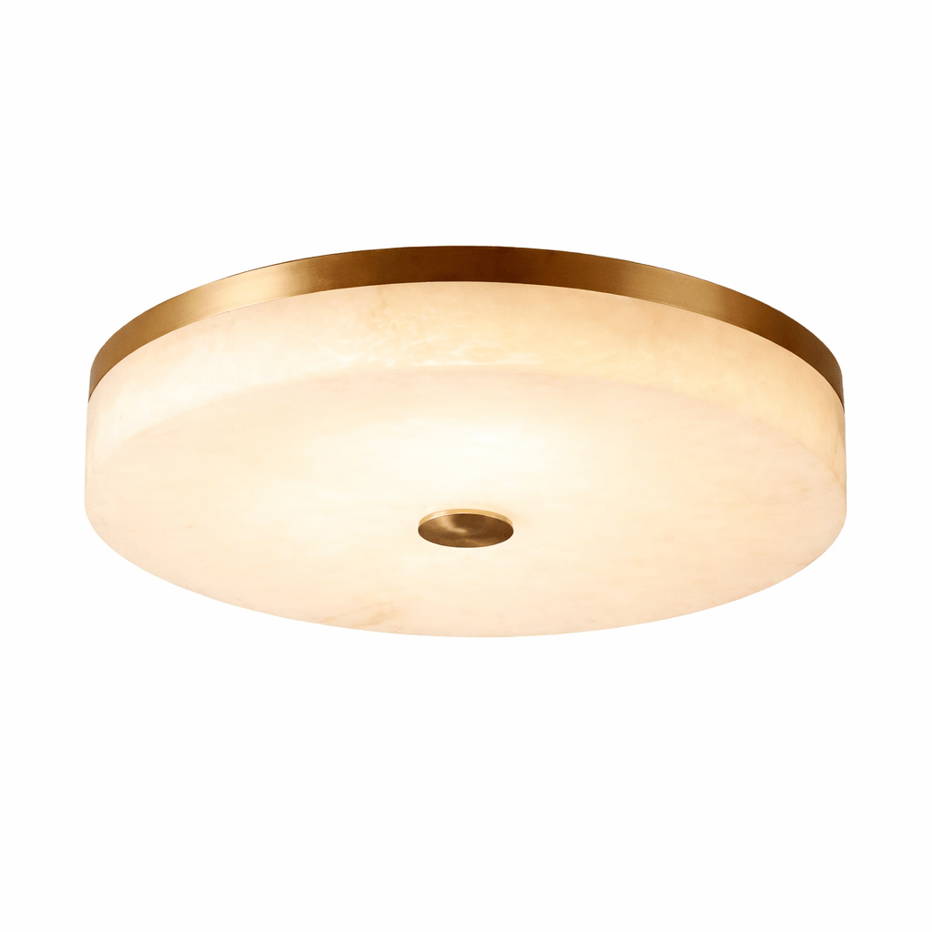 Aurelia Flush Mount Ceiling Light in Alabaster and Brass
