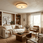 Aurelia Flush Mount Ceiling Light in Alabaster and Brass