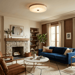 Aurelia Flush Mount Ceiling Light in Alabaster and Brass