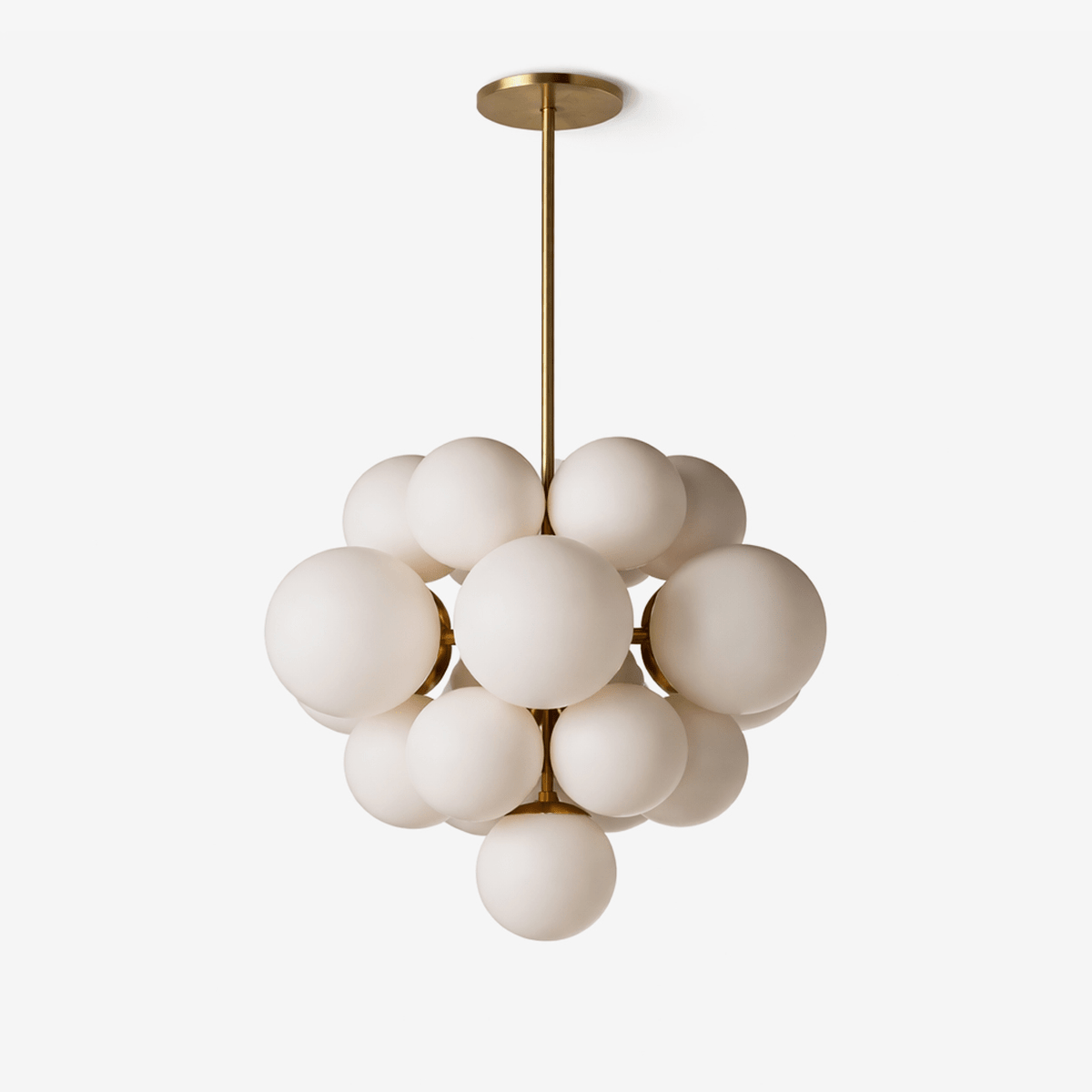 Aurelia Alabaster Cluster Chandelier in Brushed Brass