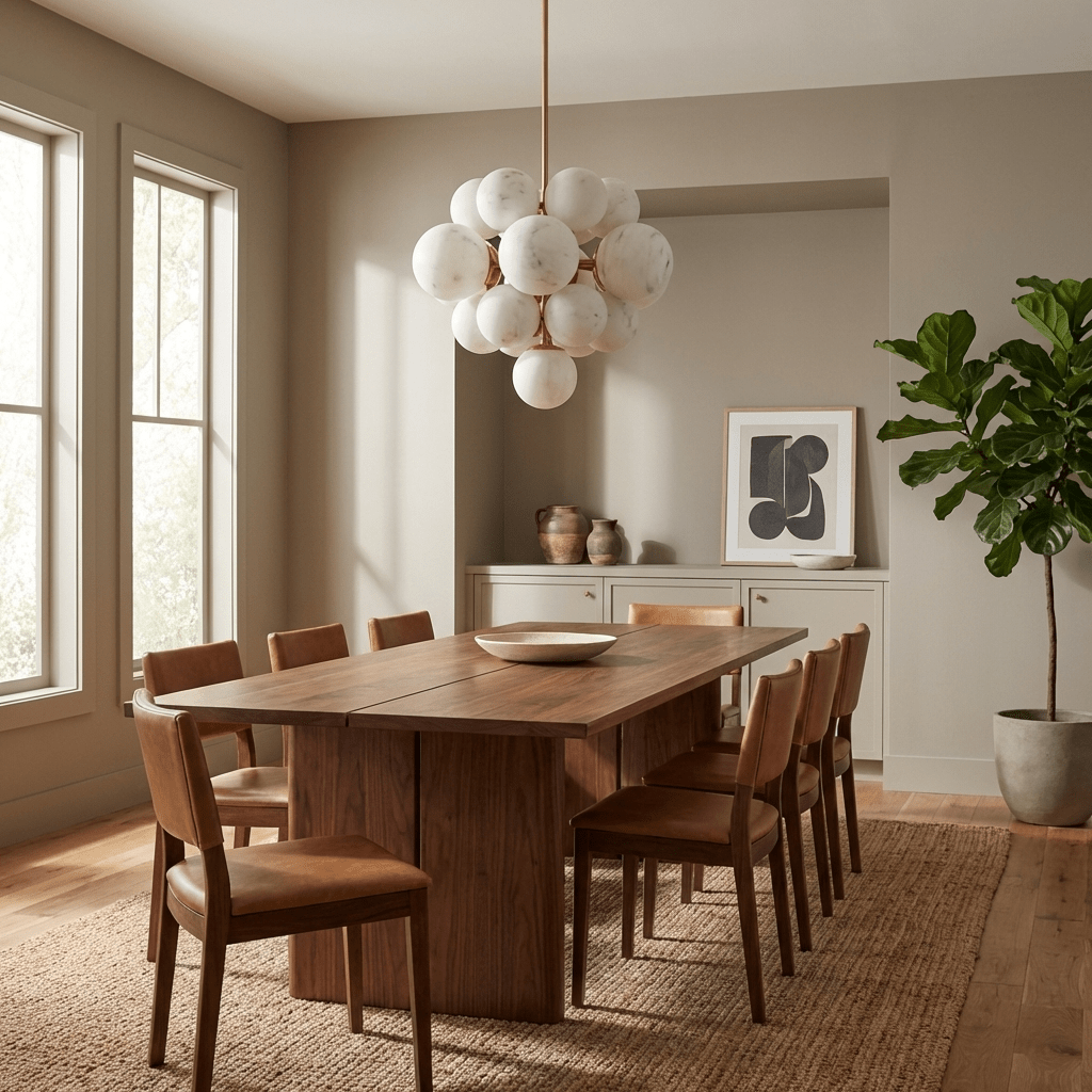 Aurelia Alabaster Cluster Chandelier in Brushed Brass