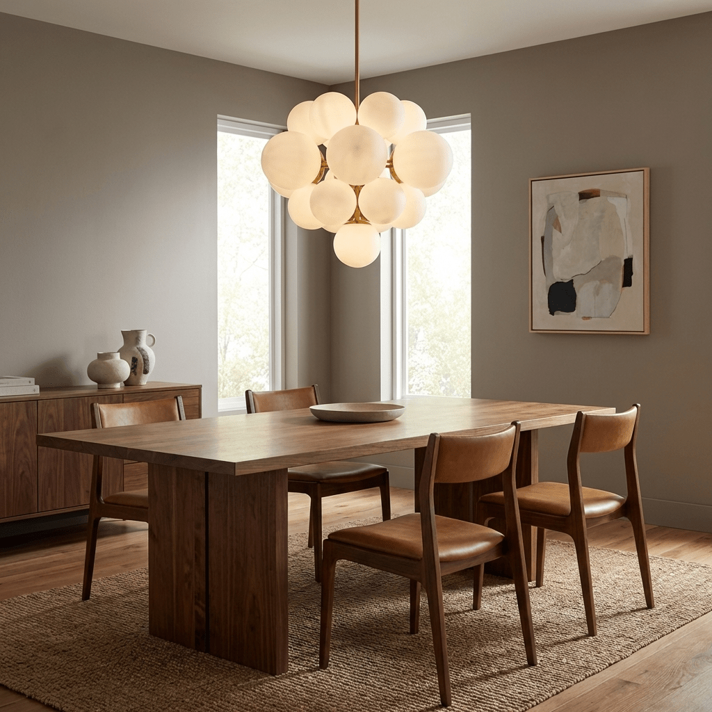 Aurelia Alabaster Cluster Chandelier in Brushed Brass