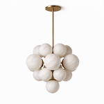 Aurelia Alabaster Cluster Chandelier in Brushed Brass