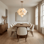 Aurelia Alabaster Cluster Chandelier in Brushed Brass