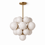 Aurelia Alabaster Cluster Chandelier in Brushed Brass