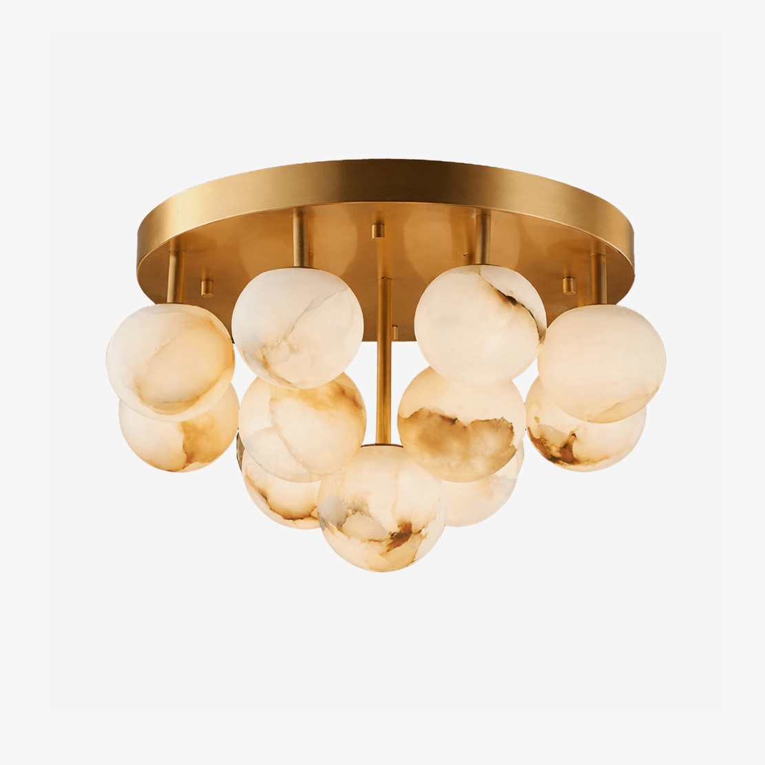 Aurelia Alabaster Globe Ceiling Light – Brushed Gold Semi Flush Mount