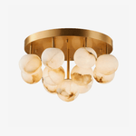 Aurelia Alabaster Globe Ceiling Light – Brushed Gold Semi Flush Mount