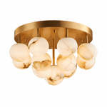 Aurelia Alabaster Globe Ceiling Light – Brushed Gold Semi Flush Mount