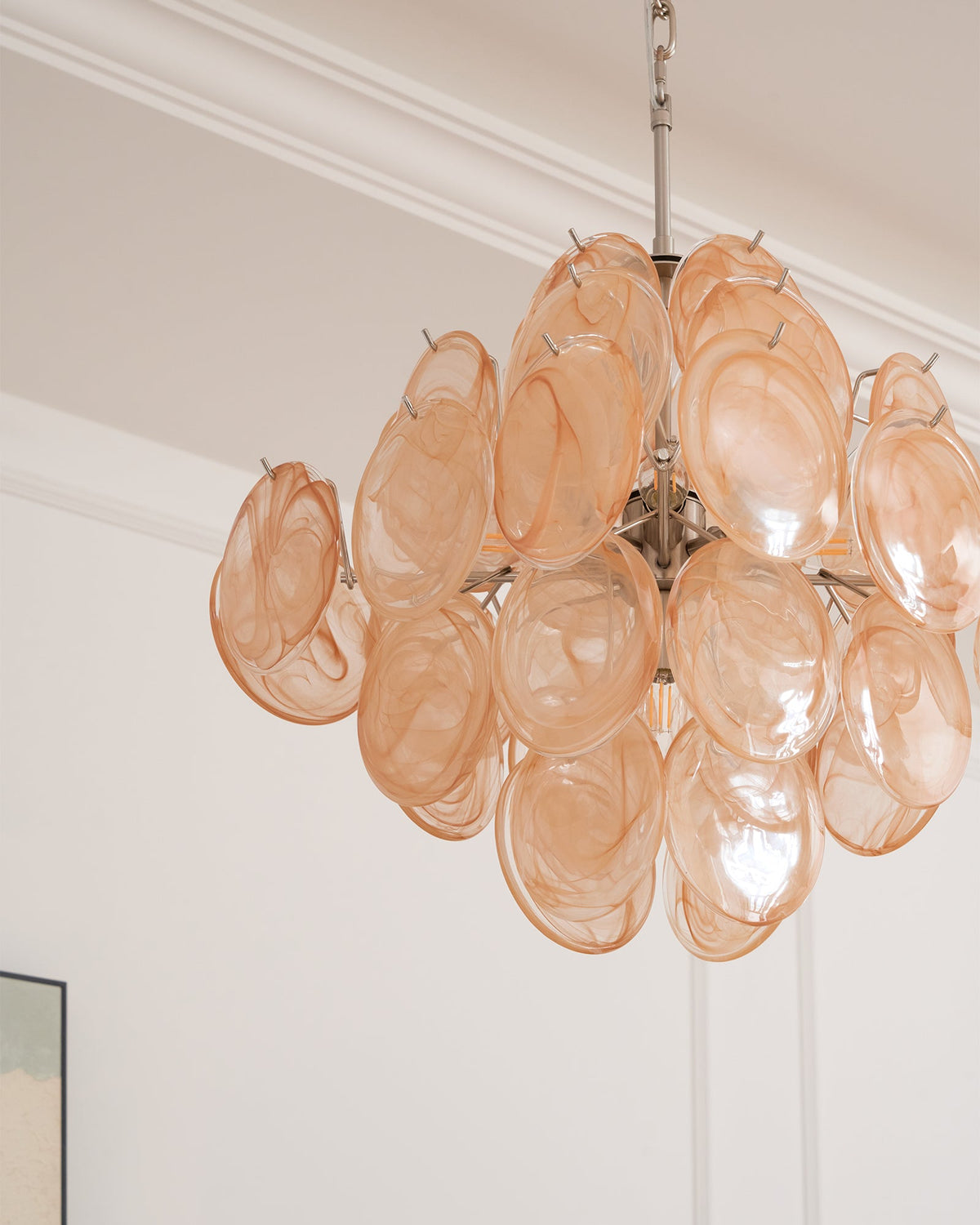 Aurelia Apricot Glass Chandelier – Modern Murano-Inspired Pendant Light