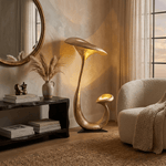 Aurelia Bloom Sculptural Floor Lamp with Gold Finish, Modern Art Deco Lighting