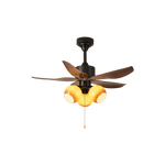 Aurelia Blossom Ceiling Fan Light with Wood Blades and Glass Shades