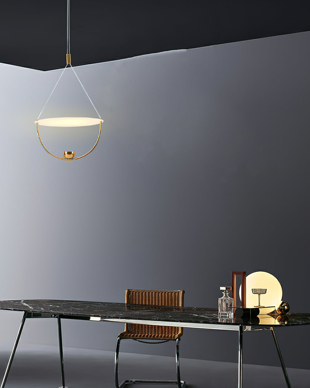 Aurelia Disc Pendant Light – Modern Brass LED Ceiling Lamp