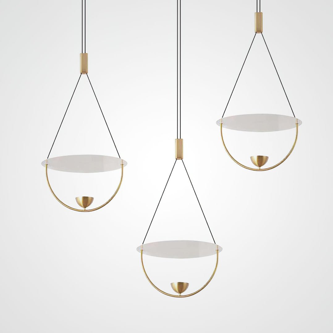 Aurelia Disc Pendant Light – Modern Brass LED Ceiling Lamp