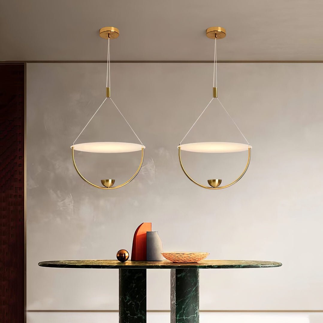 Aurelia Disc Pendant Light – Modern Brass LED Ceiling Lamp