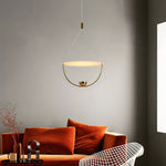Aurelia Disc Pendant Light – Modern Brass LED Ceiling Lamp
