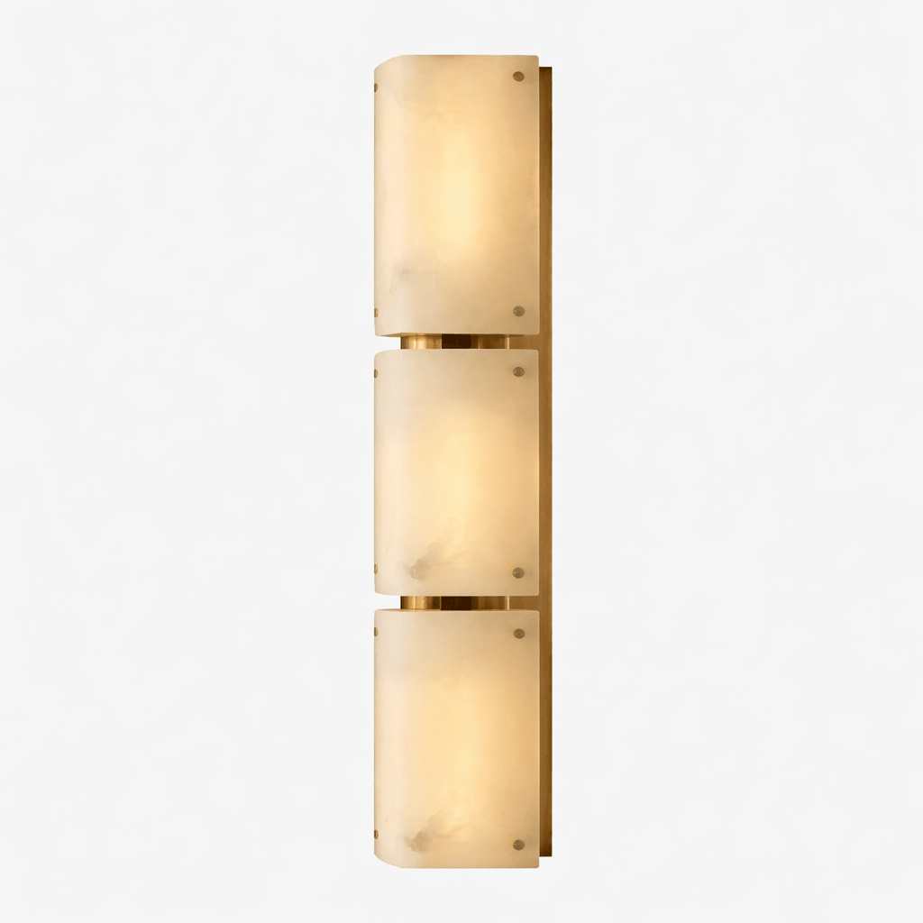 Aurelia Double Panel Alabaster Wall Sconce in Brass