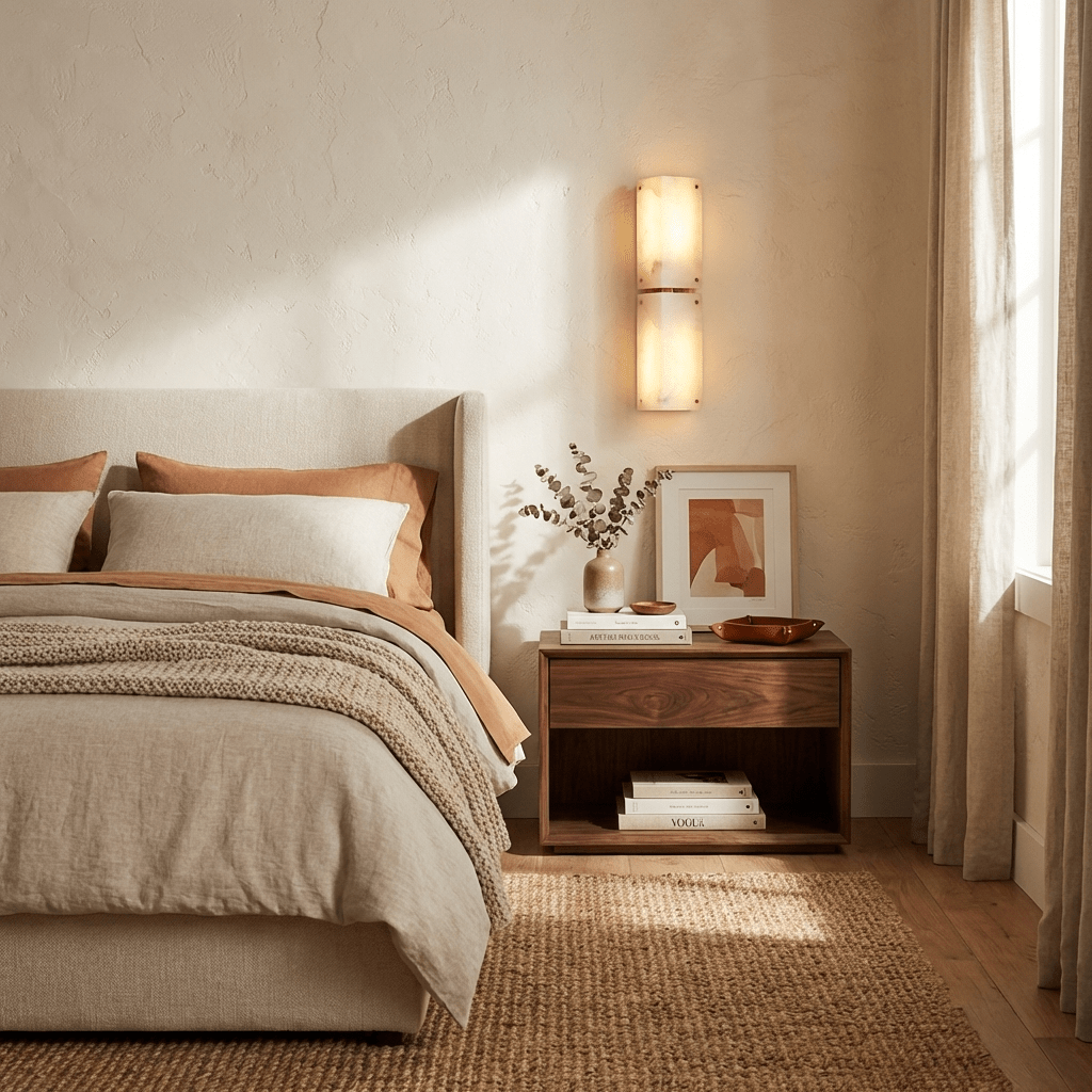 Aurelia Double Panel Alabaster Wall Sconce in Brass