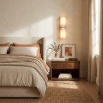 Aurelia Double Panel Alabaster Wall Sconce in Brass