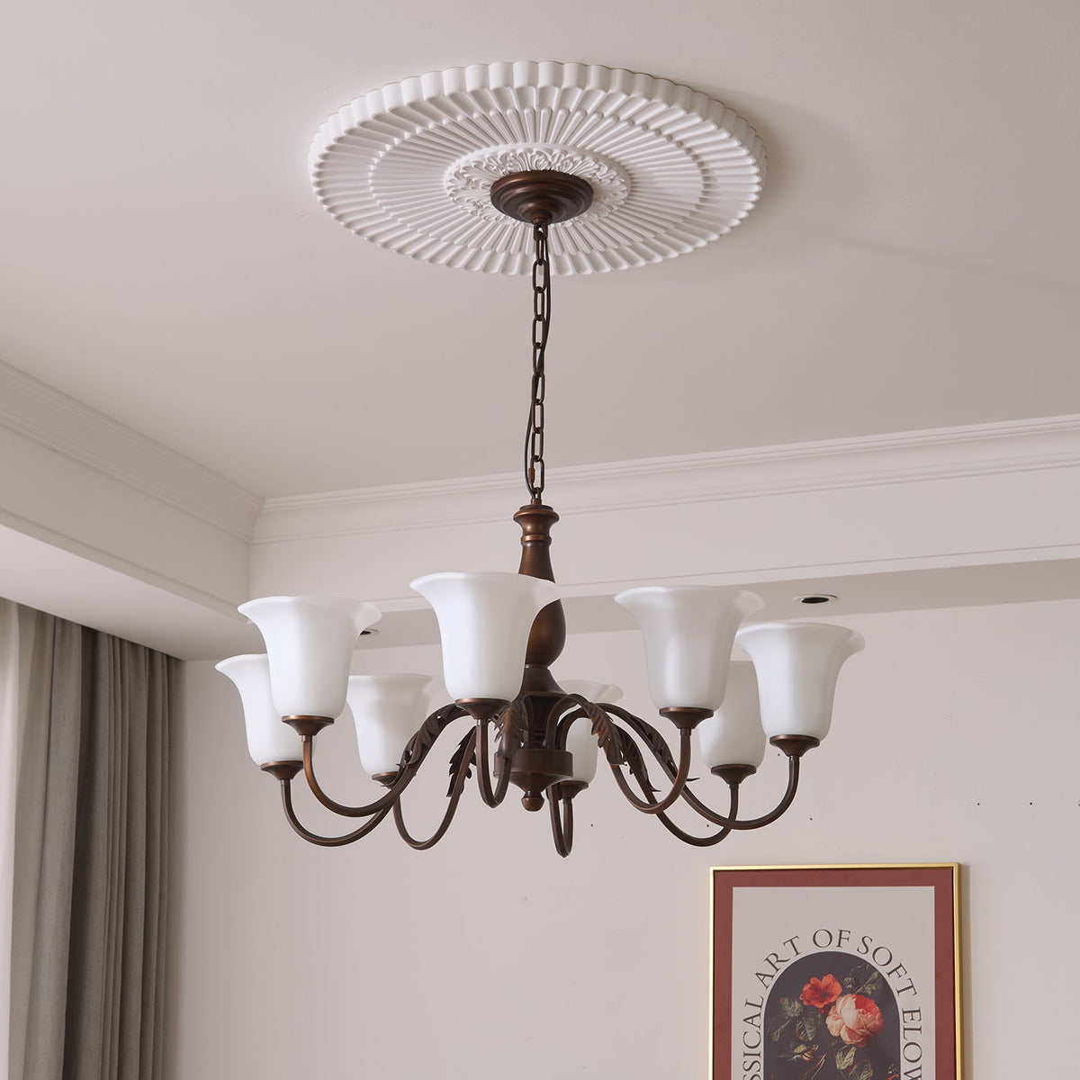 Aurelia Fleur Modern Glass Chandelier for Dining Room and Living Room