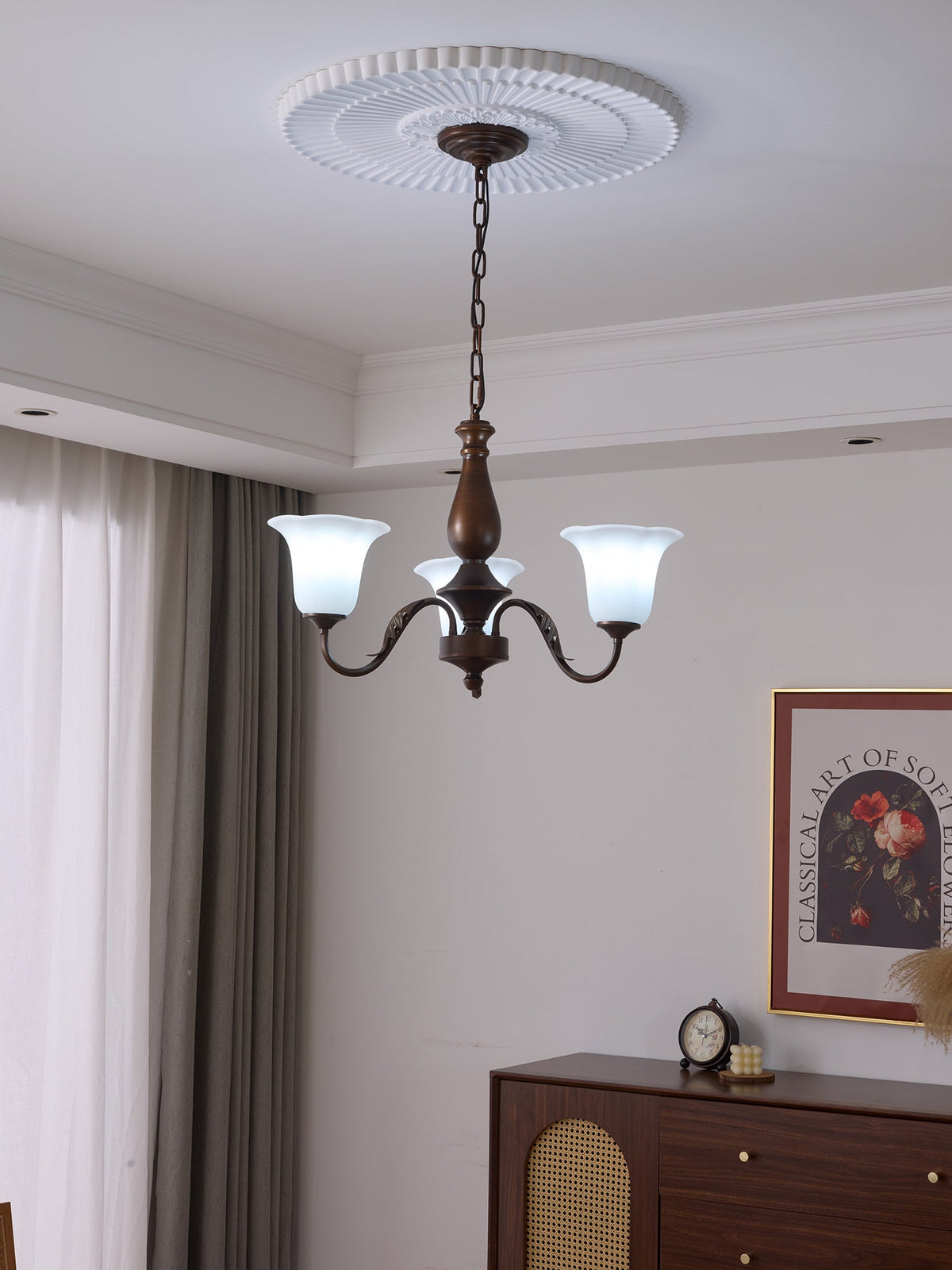 Aurelia Fleur Modern Glass Chandelier for Dining Room and Living Room