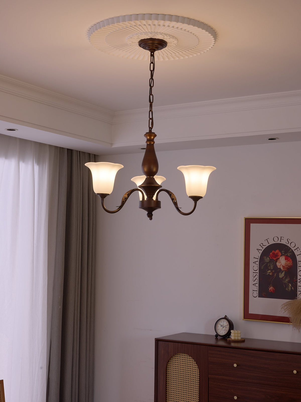 Aurelia Fleur Modern Glass Chandelier for Dining Room and Living Room