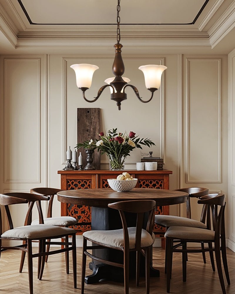 Aurelia Fleur Modern Glass Chandelier for Dining Room and Living Room
