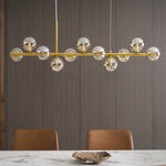 Aurelia Globe Chandelier – Modern Glass & Gold Pendant Light for Dining Room
