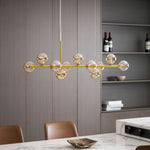 Aurelia Globe Chandelier – Modern Glass & Gold Pendant Light for Dining Room