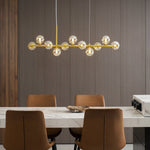 Aurelia Globe Chandelier – Modern Glass & Gold Pendant Light for Dining Room