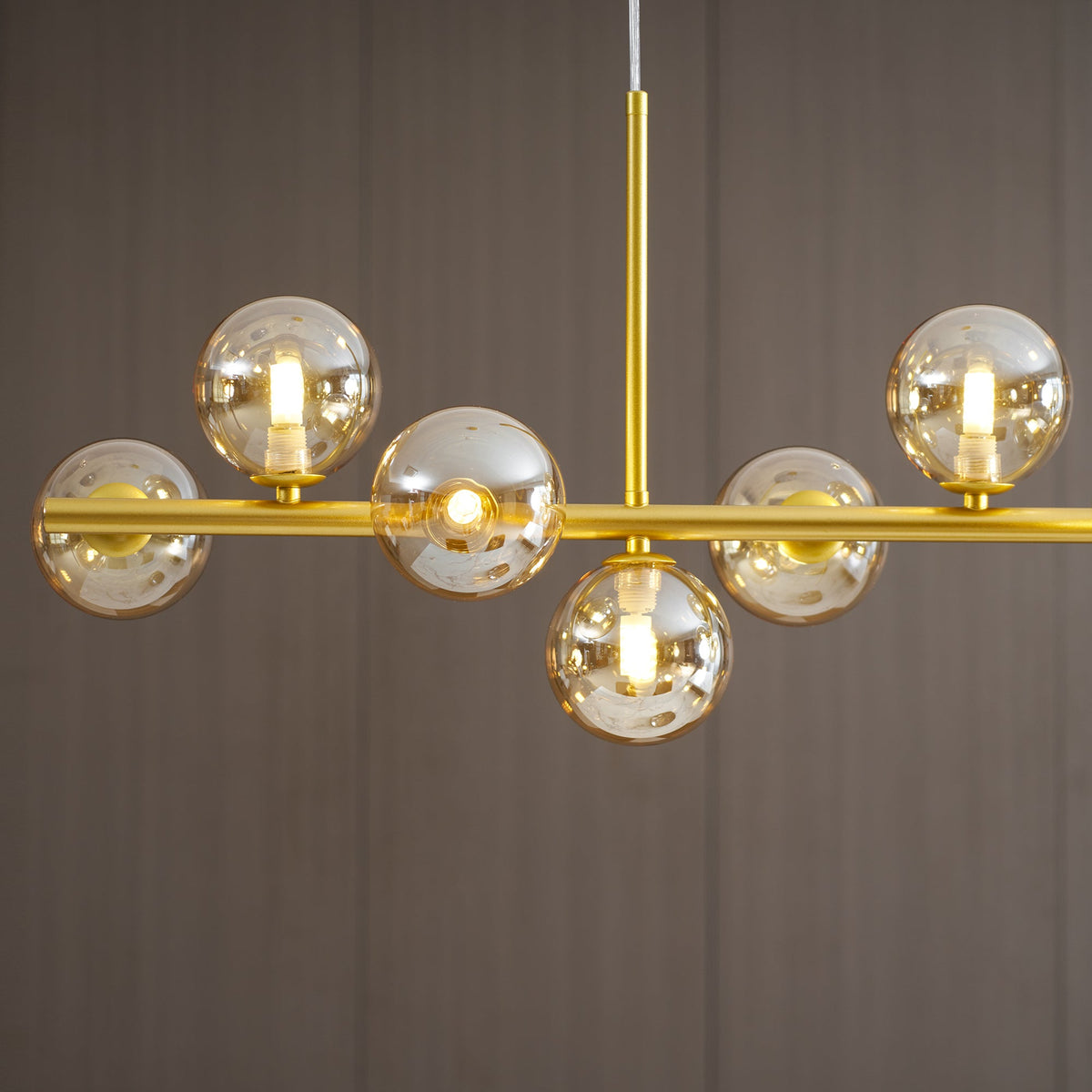 Aurelia Globe Chandelier – Modern Glass & Gold Pendant Light for Dining Room