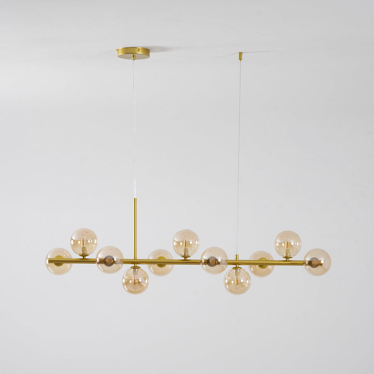 Aurelia Globe Chandelier – Modern Glass & Gold Pendant Light for Dining Room