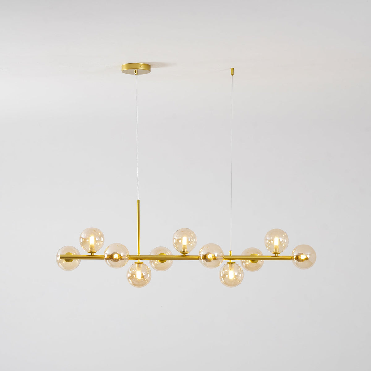 Aurelia Globe Chandelier – Modern Glass & Gold Pendant Light for Dining Room