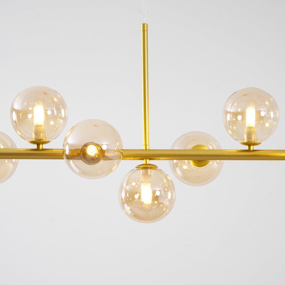 Aurelia Globe Chandelier – Modern Glass & Gold Pendant Light for Dining Room