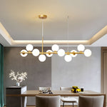 Aurelia Globe Chandelier – Modern Glass & Gold Pendant Light for Dining Room